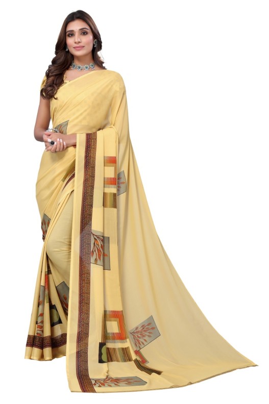 Fancy Georgette Printed Saree With blouse